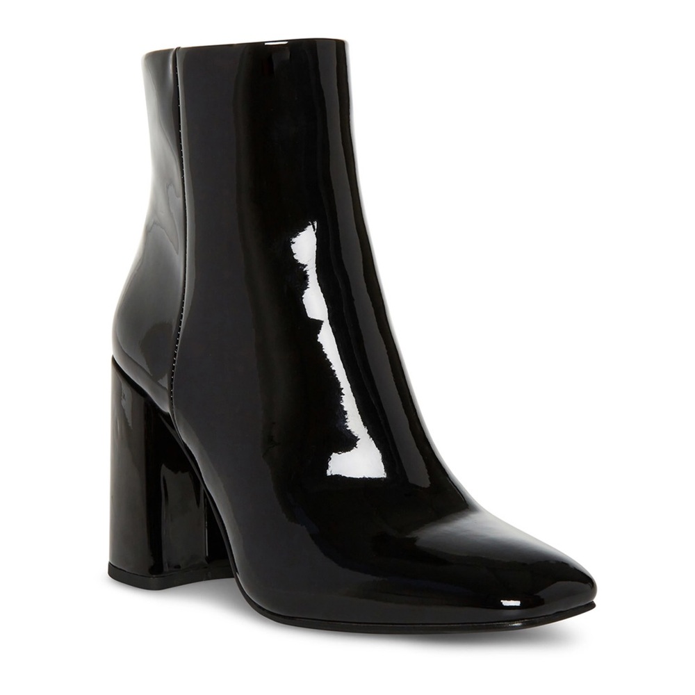 Madden Girl While Black Patent Women's Heeled Booties
